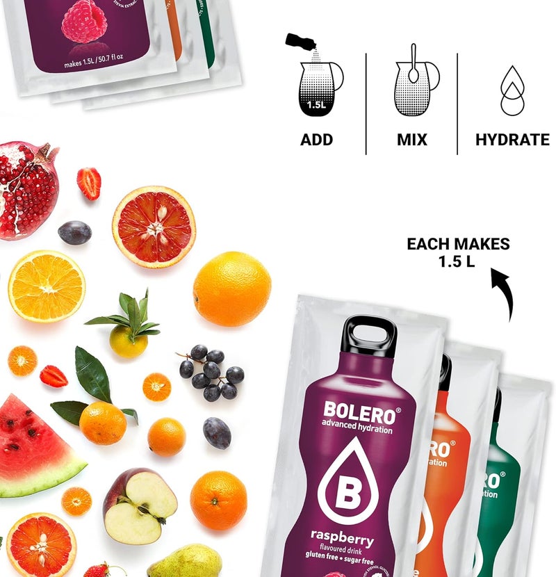 Bolero Sugar Free Drink Mix Packets Assorted Fruit Flavors - 12 Sachets - Image 2